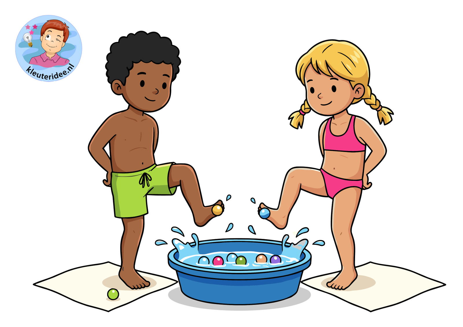 waterspelen 12 Knikkers vissen kleuteridee